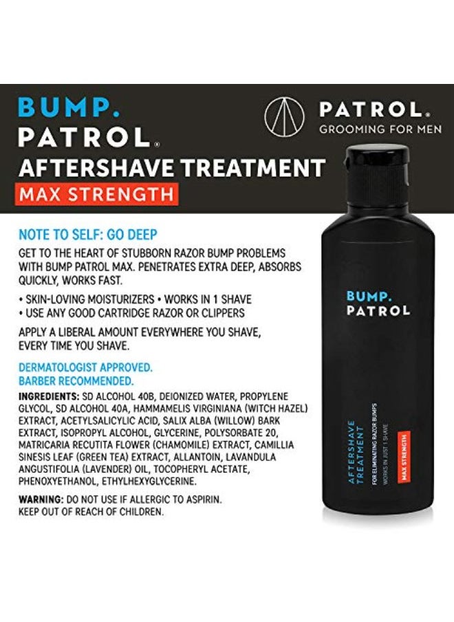 Bump Patrol Maximum Strength Aftershave Formula - After Shave Solution Eliminates Razor Bumps and Ingrown Hairs - 2 Ounces