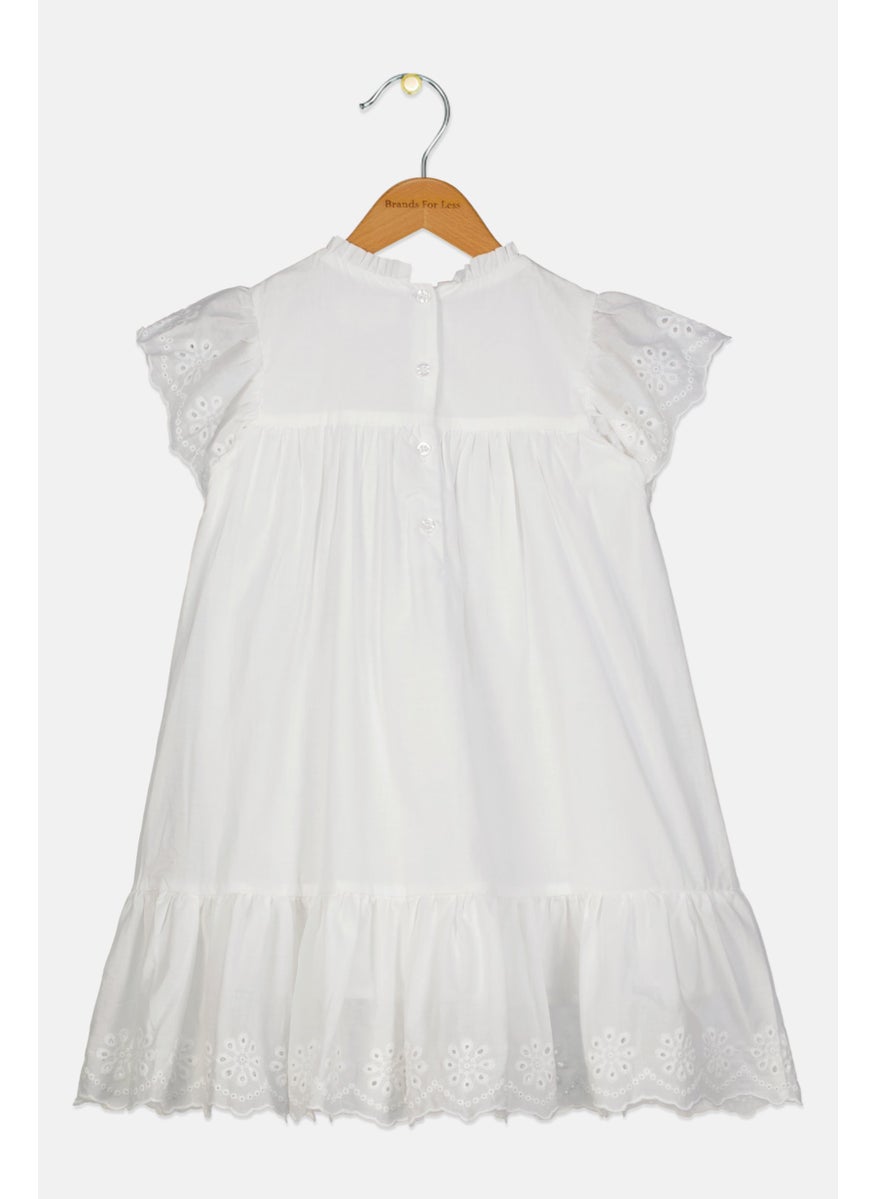 Kids Girl Embroidered Dress, White