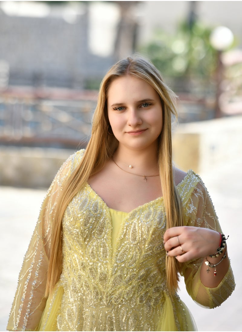 Golden Glow Embellished Gown A Fairytale in Motion