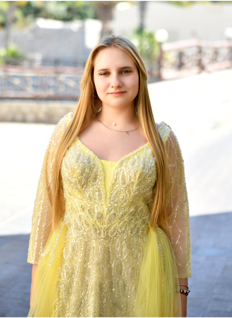 Golden Glow Embellished Gown A Fairytale in Motion