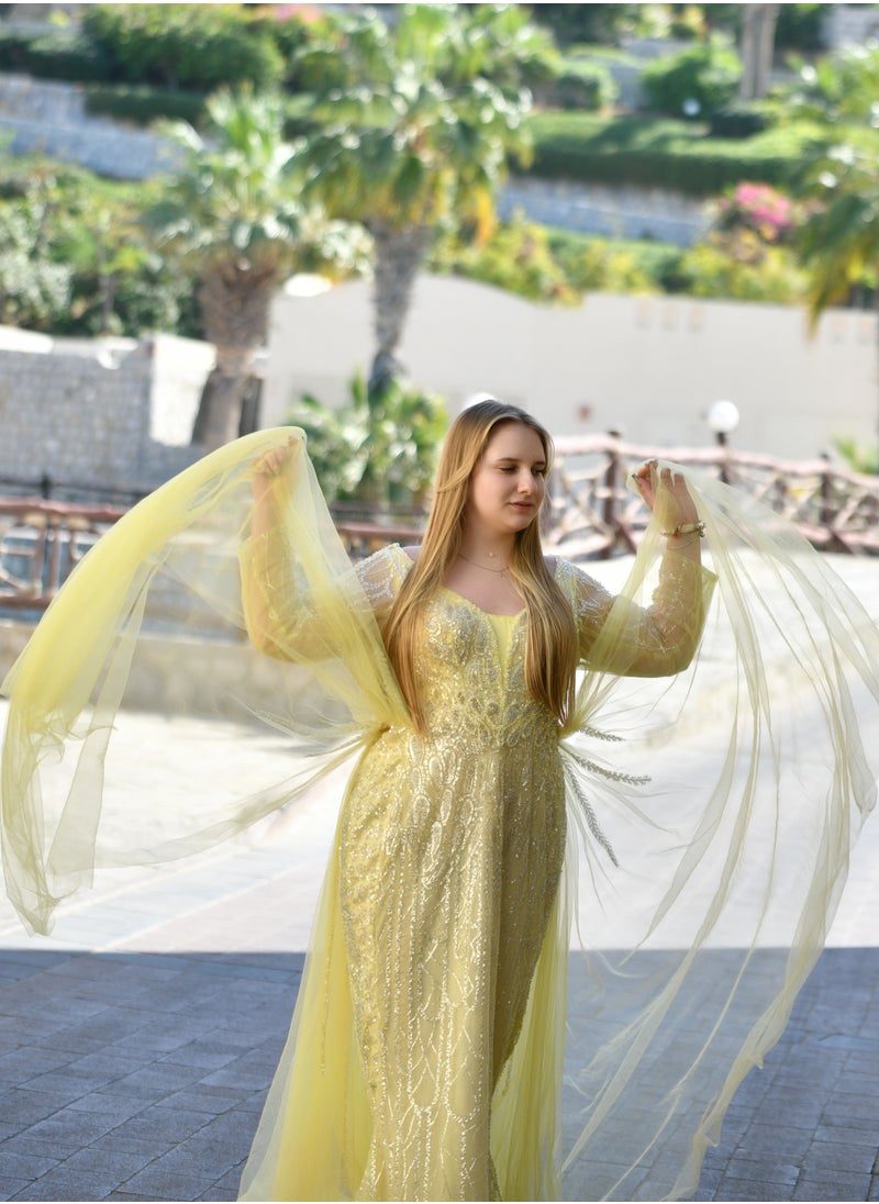 Golden Glow Embellished Gown A Fairytale in Motion