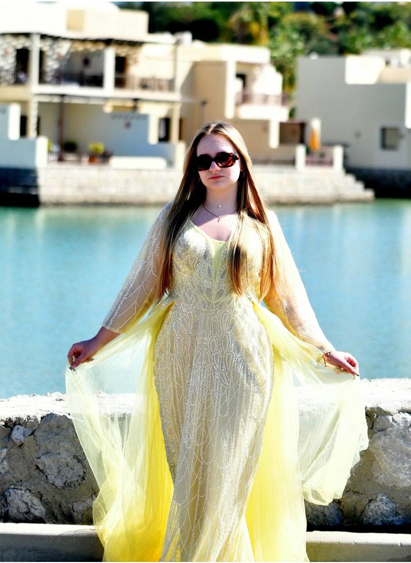 Golden Glow Embellished Gown A Fairytale in Motion