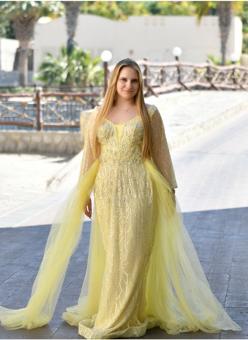 Golden Glow Embellished Gown A Fairytale in Motion