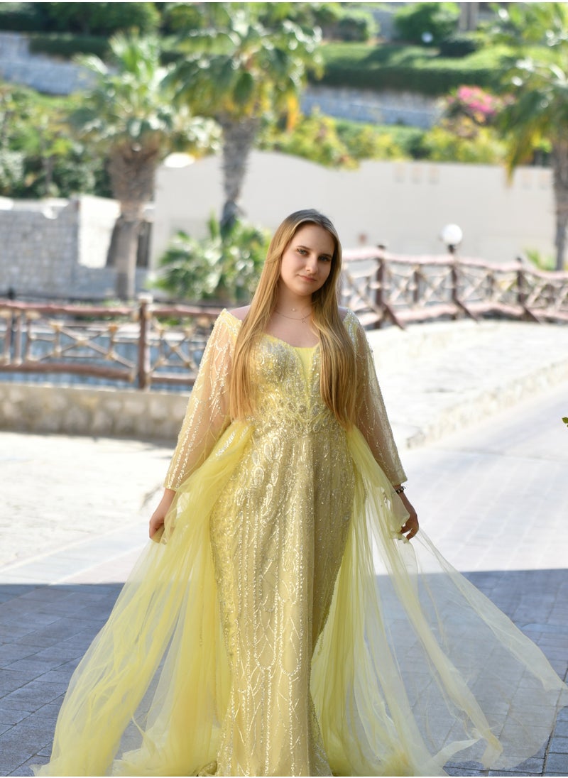 Golden Glow Embellished Gown A Fairytale in Motion