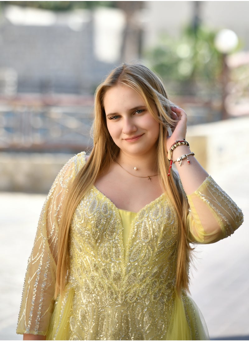 Golden Glow Embellished Gown A Fairytale in Motion