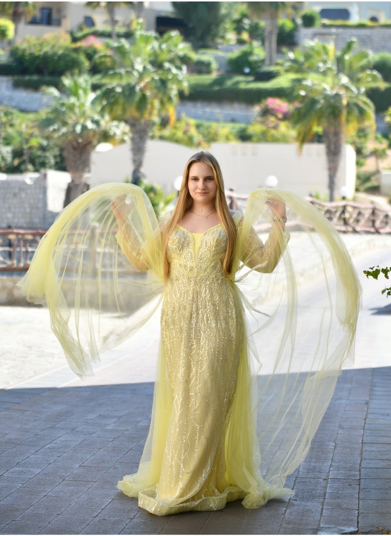Golden Glow Embellished Gown A Fairytale in Motion