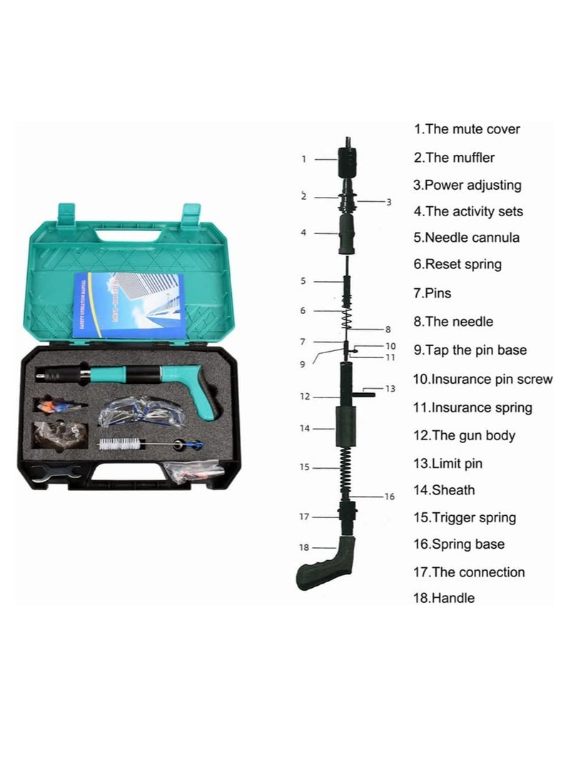 Concrete Nail Gun Kits with 50 pcs Nails, 5 Speed Adjustable Manual Steel Nail Gun, Wall Fastening Power Tool, Portable Nail Shooting Machine, for Cement Wall, Household