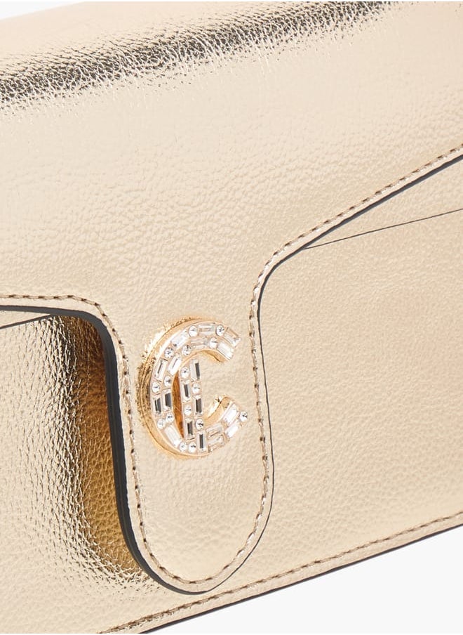 Womens Le Confort Crossbody Mettalic Wih Metal Strap