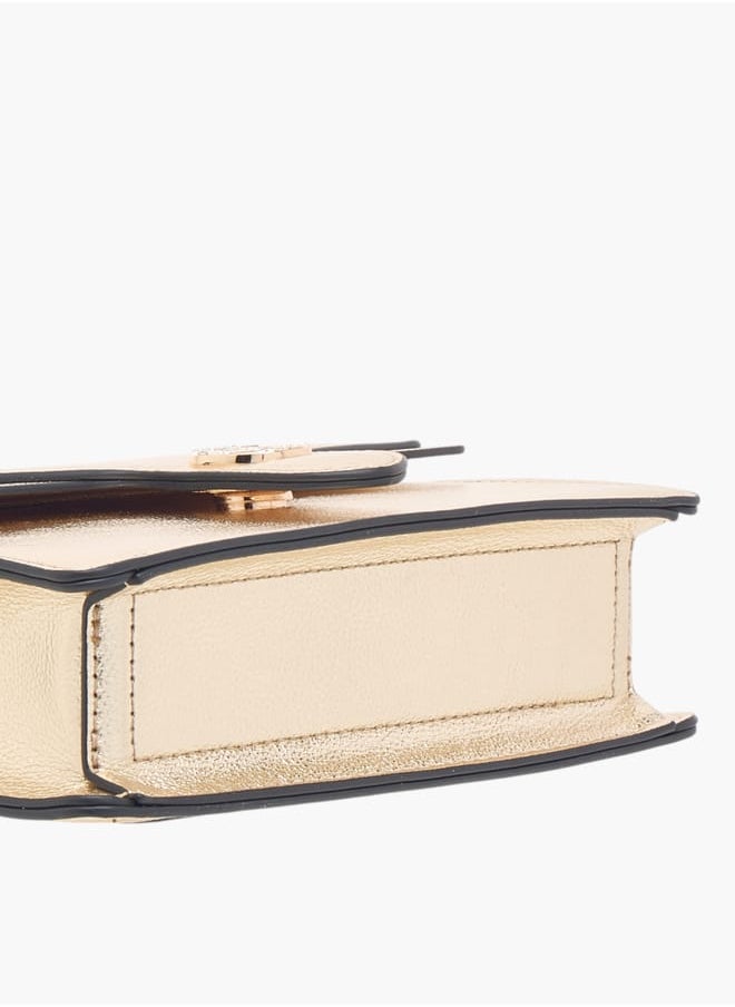 Womens Le Confort Crossbody Mettalic Wih Metal Strap