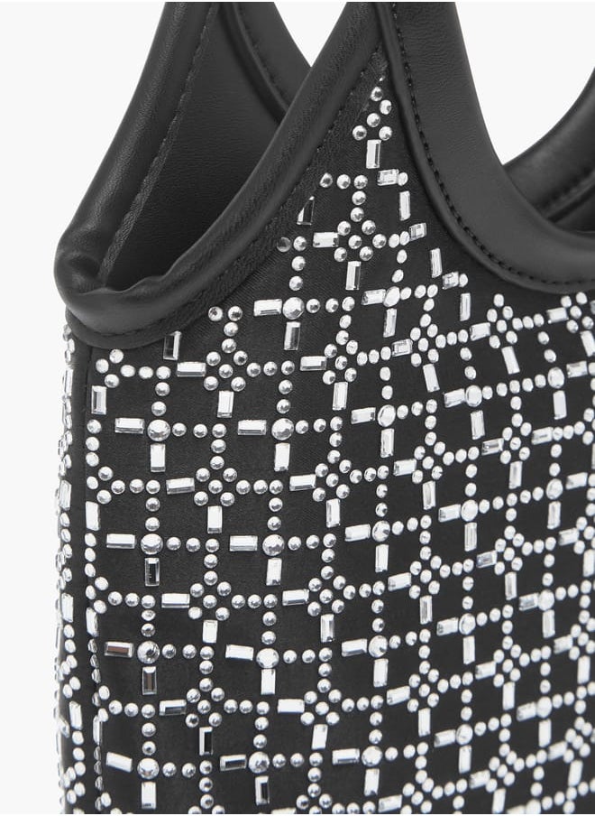 Womens Missy Embellished Crossbody Bag With Magnetic Closure And Detachable Strap