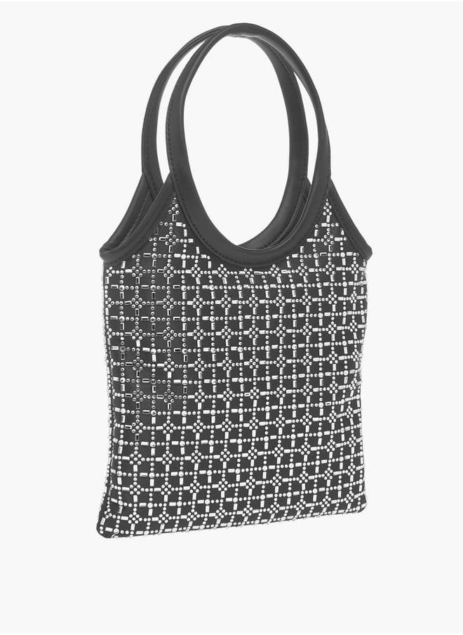 Womens Missy Embellished Crossbody Bag With Magnetic Closure And Detachable Strap