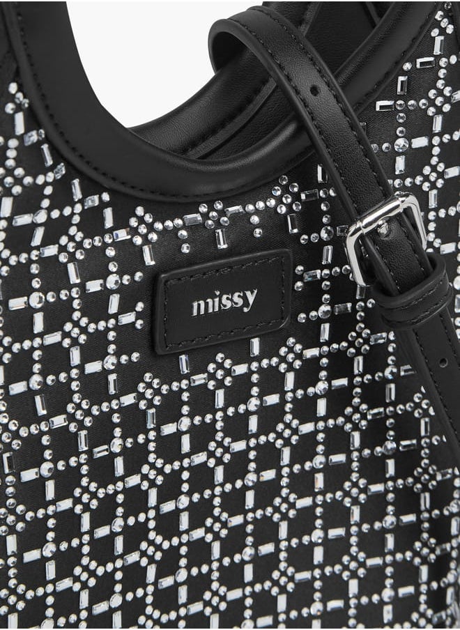 Womens Missy Embellished Crossbody Bag With Magnetic Closure And Detachable Strap