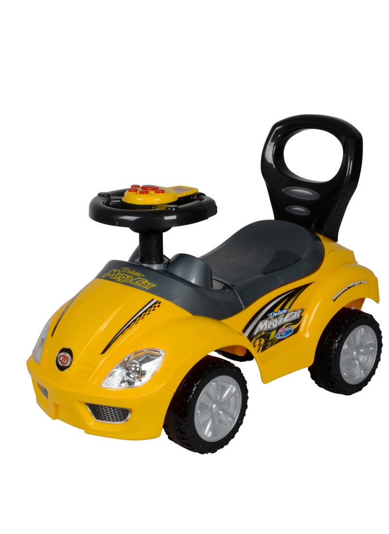 Lovely Baby Push Car 382A Ride on Toy Kids Car with Horn Button, High Backrest & Storage - Yellow