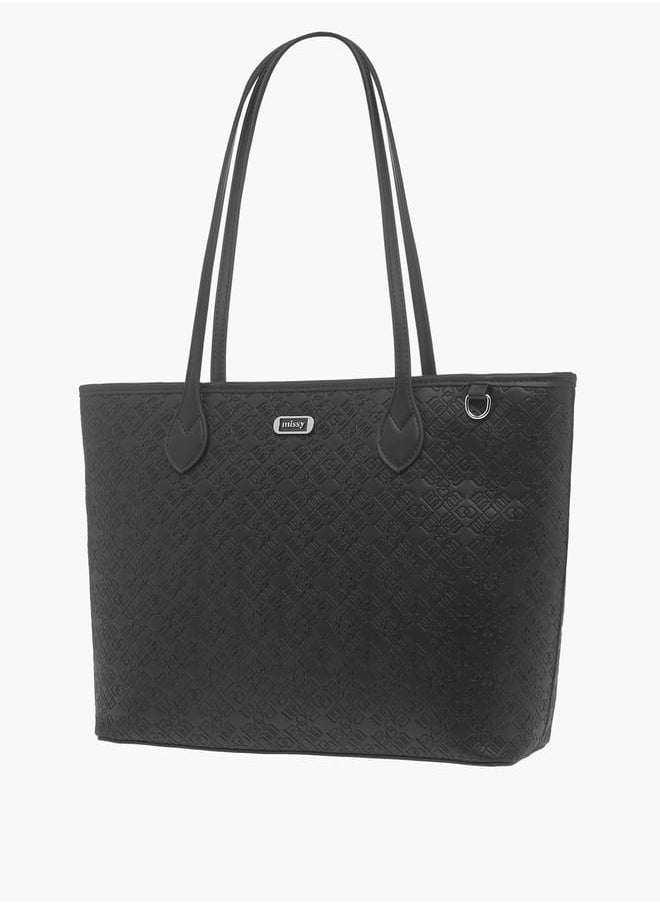 Womens Missy Monogram Textured Tote Bag With Wallet And Coin Purse