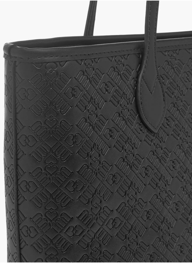 Womens Missy Monogram Textured Tote Bag With Wallet And Coin Purse