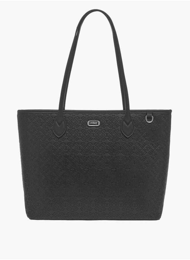 Womens Missy Monogram Textured Tote Bag With Wallet And Coin Purse