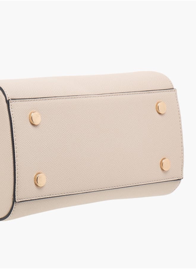 Women Textured Tote Bag with Double Handle and Detachable Strap