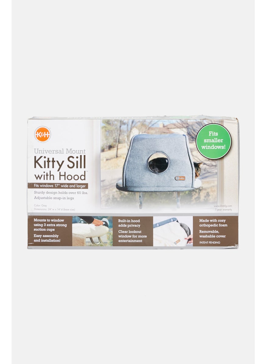 Universal Mount Kitty Sill With Hood, Grey