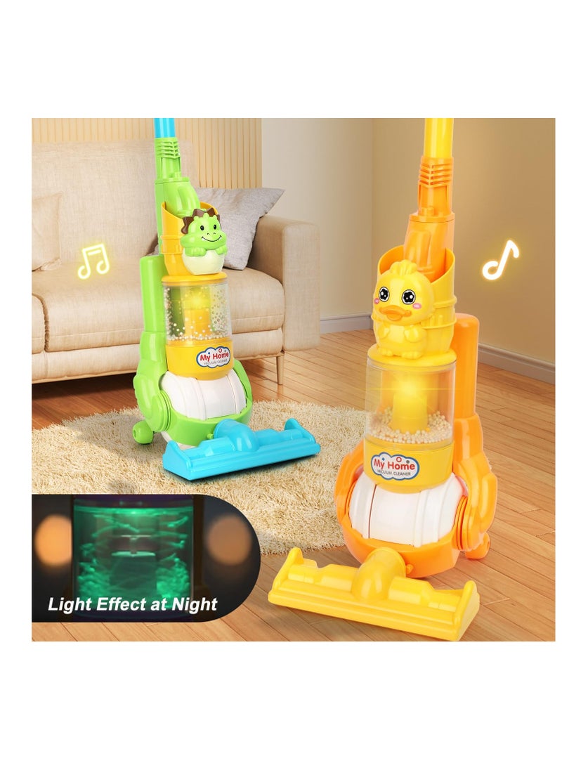 Kids Vacuum Cleaner Toy for Toddler, Pretend Kids Vacuum Cleaner with Light & Realistic Sounds, Pretend Role Play, Toy Vacuum Housekeeping Cleaning Play Set, Learning Toys for Children, Green