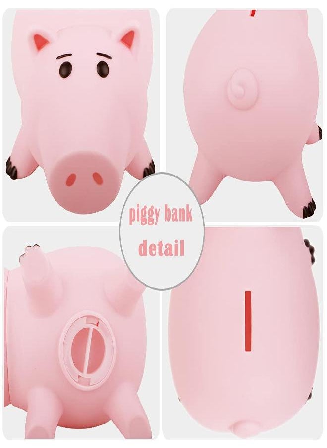 PHOCAS Hairphocas Cute Pink Pig Money Box Plastic Piggy Bank for Kid's Xmas Christmas Birthday Gift with Box