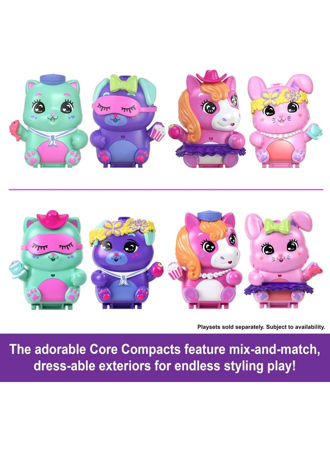 Dolls And Playset, Tea Party Bunny Compact, Travel Toy With 1 Micro Doll, Pet Bunnies, Food & Fashion Styling Accessories