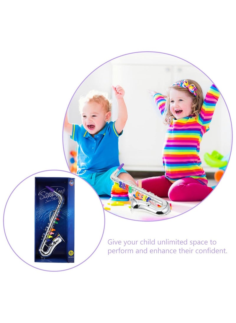 Children's Silver Saxophone Toy - Portable Musical Instrument for Toddlers, Reusable Stage Prop, Fun Simulation Music Toy, Perfect Gift for Kids (1 Pack)