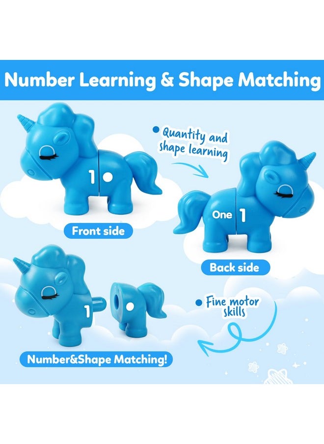 Matching Number Counting Sorting Game With Double-Sided 1 2 3 Number Preschool Learning Sensory Fine Motor Skill Math Educational Montessori Toys For 3 4 5 Year(10Pcs)