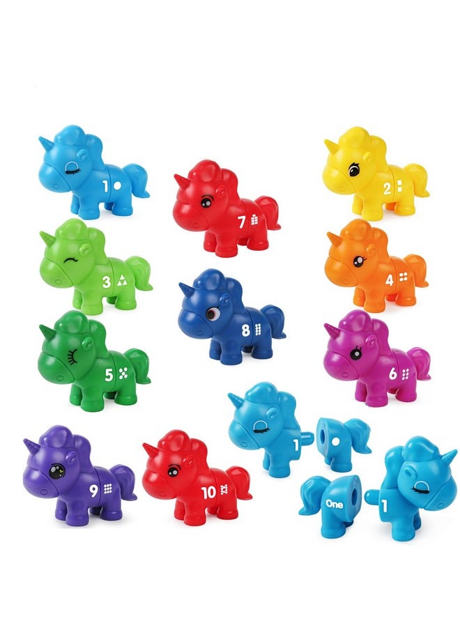 Matching Number Counting Sorting Game With Double-Sided 1 2 3 Number Preschool Learning Sensory Fine Motor Skill Math Educational Montessori Toys For 3 4 5 Year(10Pcs)