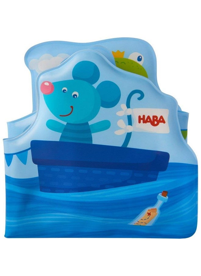 HABA Baby Bath Book Ahoy Animal Sailors! - Fanfold Style with 8 Pages Floats Upright in The Bath or Kiddie Pool