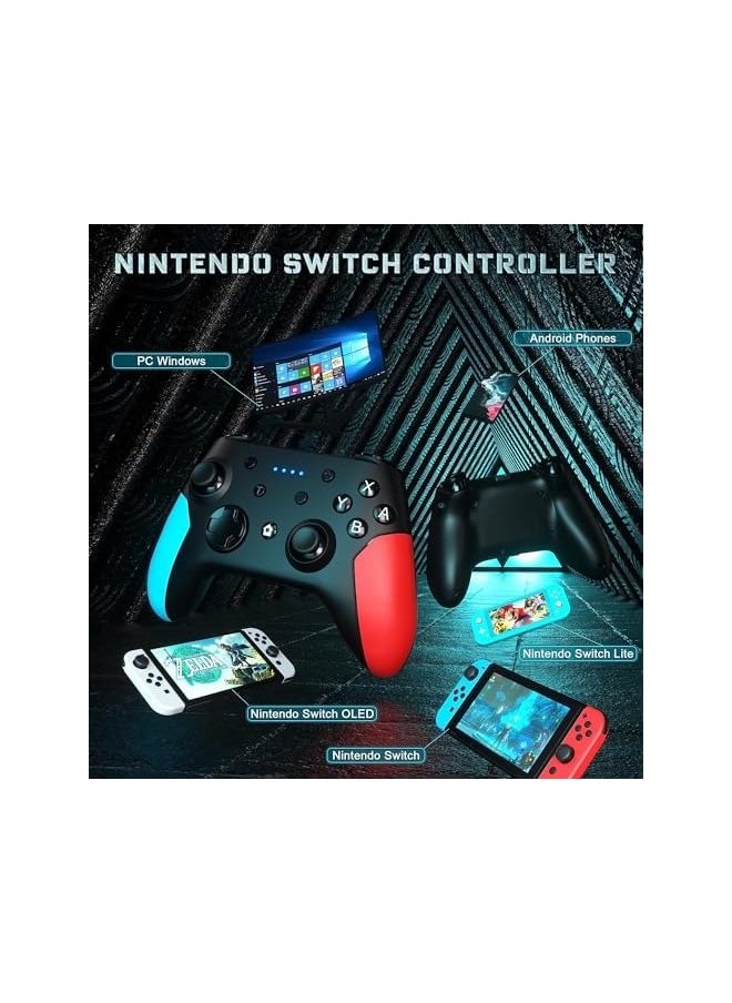 Switch Controller, Wireless Pro Controller Compatible with Nintendo Switch/Switch Lite/Switch OLED Controller for Switch with Wake-up, Turbo Vibration