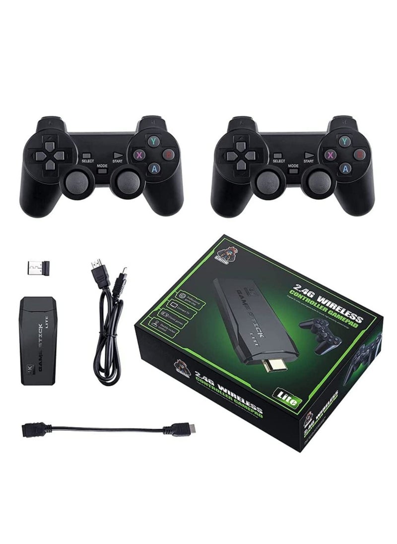 Retro Game Console with Dual Wireless Controllers Plug & Play Video Game Stick Built in 3500/10000+ Games 9 Classic Emulators TV 4K High Definition HDMI Output