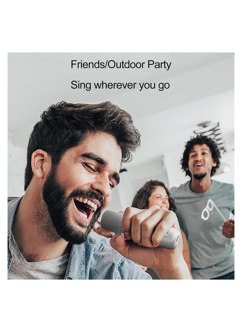 Set Bluetooth Speaker with Microphone 5.0 USB Charging Wireless Speakers with Bluetooth Surround Sound Portable Speaker for Smart TV Microphone with Speaker for Singing Red