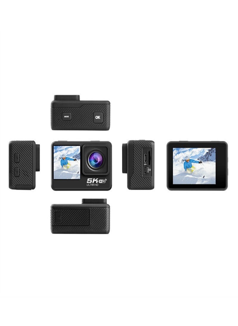 5K Sports Camera HD Touch Screen Dual Screen Waterproof Remote Control Camera Sports Anti-Shake Camera