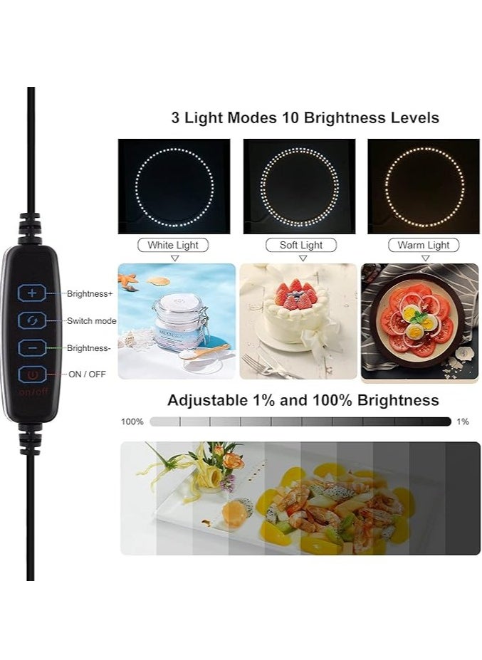 PULUZ Photo Studio Box, 40cm Folding Lightbox LED Ring Light Portable Photo Studio Photography Shooting Tent Box Kit 12 Colors Backdrops USB Light Box for Phones DSLR Camera 16 x 16 inch