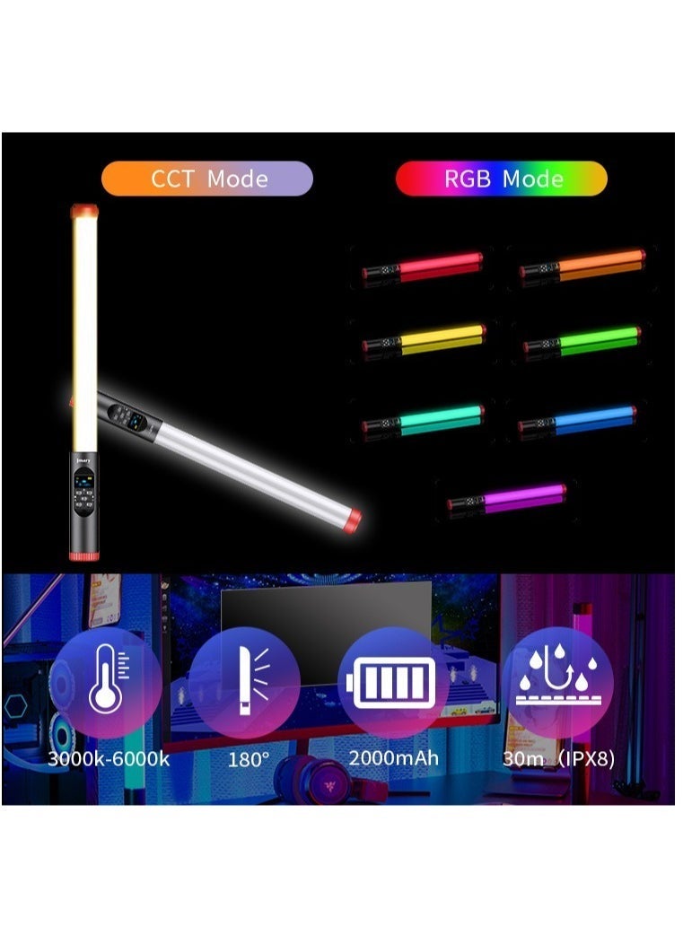 Jmary FM-128 RGB Led Light Waterproof Lighting Bar With OLED Display Indicator