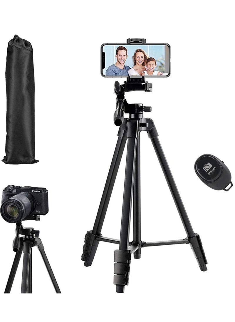 Eocean Flexible Tripod – 136cm Extendable Phone Tripod Stand with Carry Bag, Wireless Remote, Universal Tripod for Video, Selfie, iPhone, Travel Camera