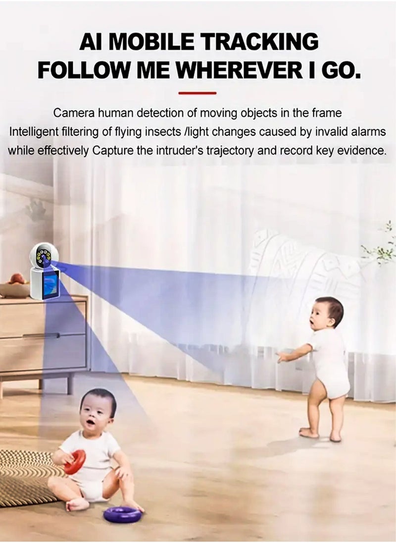 Home Office Security Camera – Full HD 1080P WiFi Surveillance, Two-Way Video Calling, 350° Motion Detection, Night Vision, and 32GB Storage Card