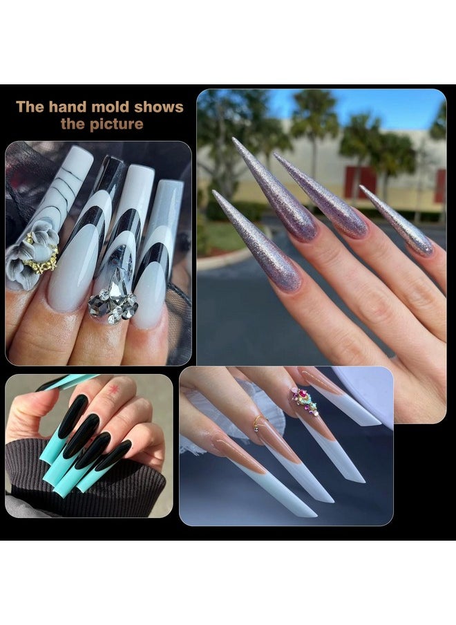 12 Type Dual Nail Forms 288 Pcs Builder Extension Gel Extra Long Curve Nail Molds For Poly Nail Gel Art Design Salon Diy At Home (12 Type)