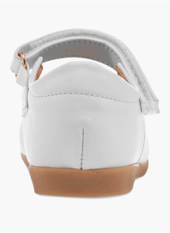 Girls Floral Bella Bow Embellished Mary Jane Shoes with Hook and Loop Closure