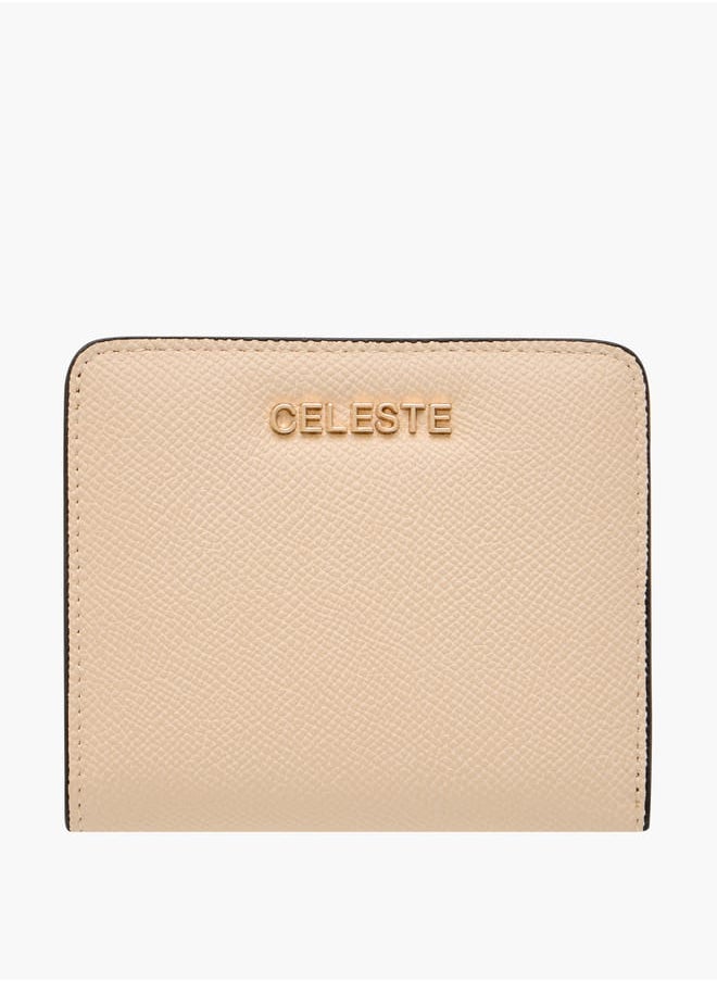 Women Textured Wallet with Button Closure