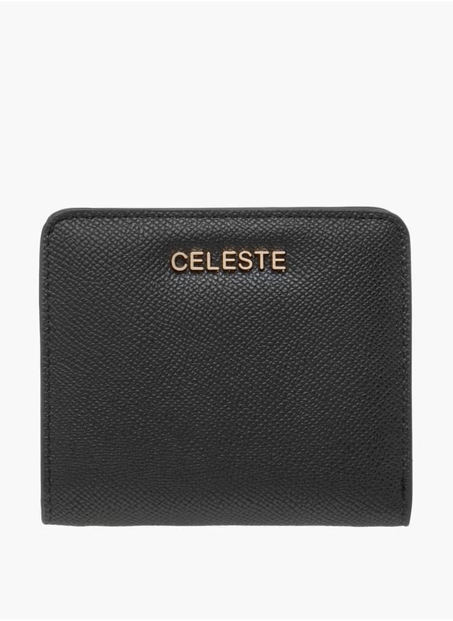 Women Textured Wallet with Button Closure