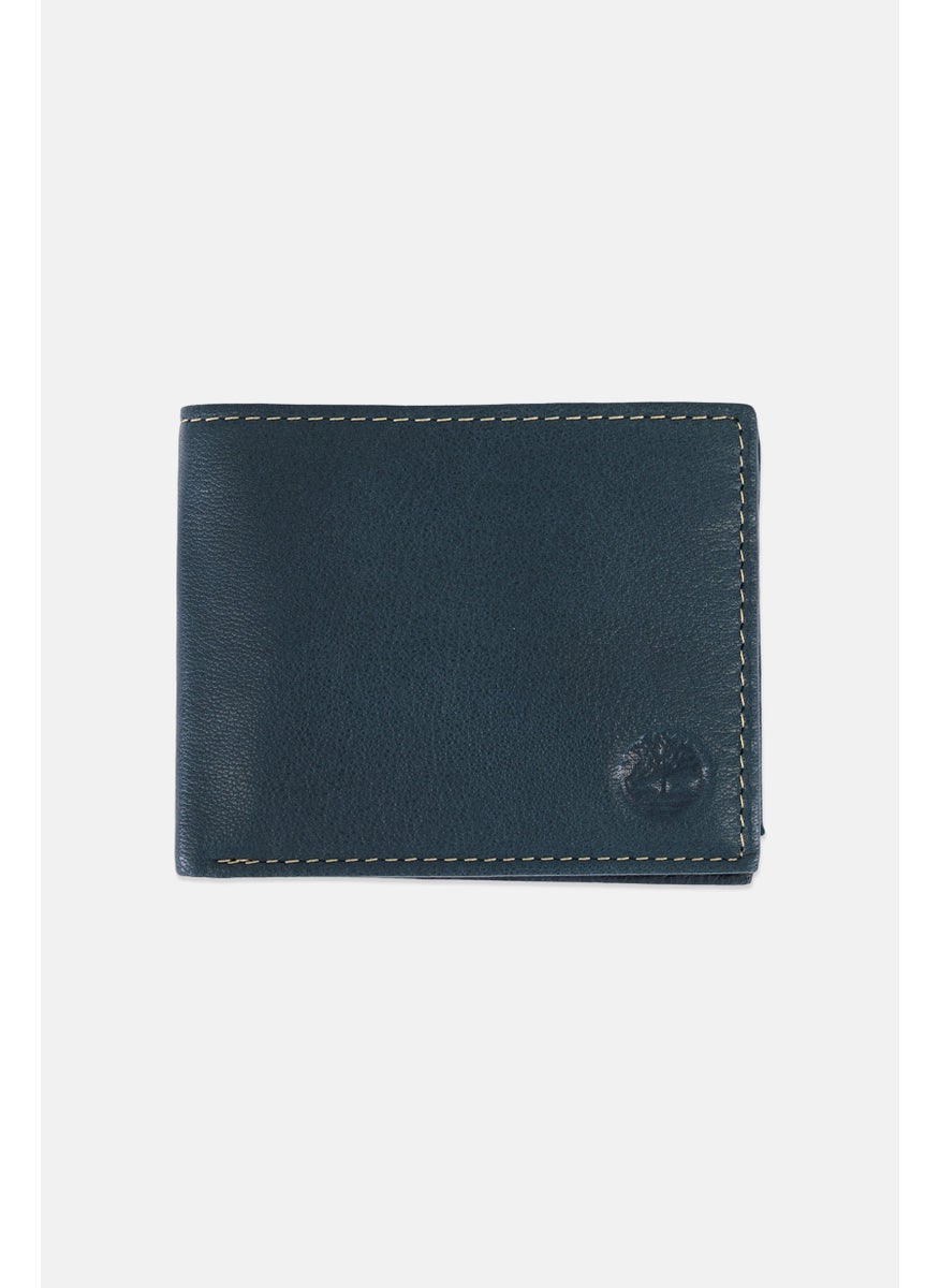 Men Brand Logo Passcase Wallet, Navy