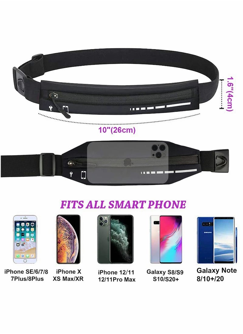 Slim Running Belt for Women  Men, Running Waist Pack Phone Holder, Jogging Workout f anny Pack Runners Pouch Gear Accessories for iPhone 12 11 Pro Max XS XR 8 7 Plus Traveling Gift