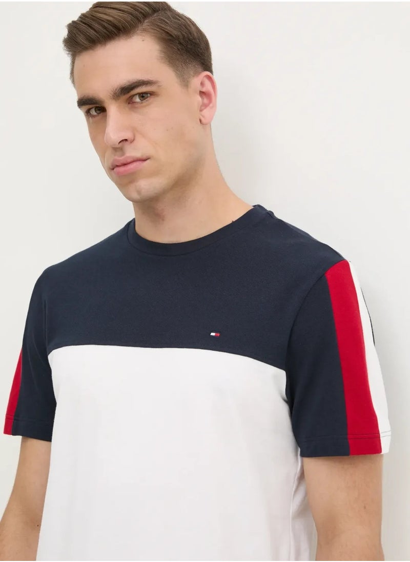 Global Stripe Colourblock T-Shirt