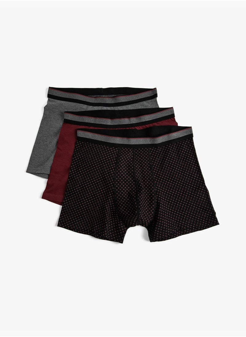 3-Pack Boxer Set Geometric Print Detailed Cotton