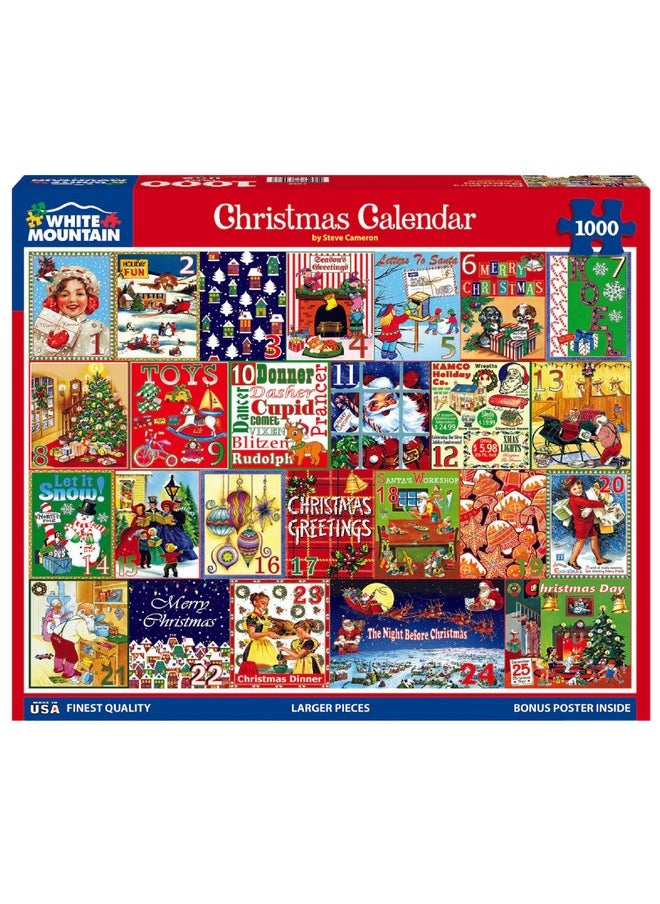 Calendar Christmas Puzzles 1000 Pieces Winter Collage Jigsaw Puzzle For Adults And Family