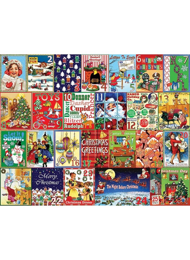 Calendar Christmas Puzzles 1000 Pieces Winter Collage Jigsaw Puzzle For Adults And Family