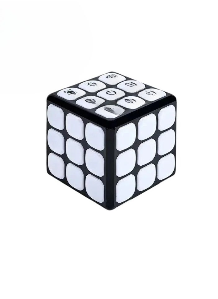 Smart Voice Cube, Magic Electronic Flashing Cube, Safe And Durable Kids Intelligence Developing Toys, Magnetic Memory Brain Game Toy For Children, (1pc, Black And White)