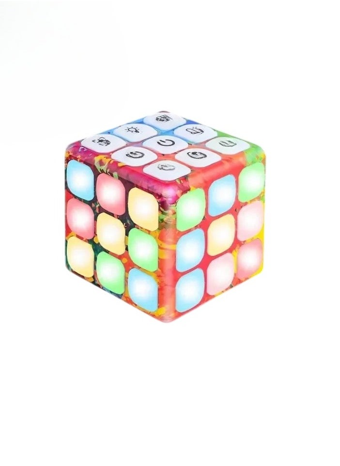 Smart Voice Cube, Magic Electronic Flashing Cube, Safe And Durable Kids Intelligence Developing Toys, Magnetic Memory Brain Game Toy For Children, (1pc, Multicolour)