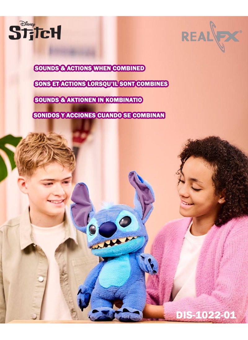 Disney Stitch Real FX Animatronic Puppet 18-Inches | Lilo & Stitch | Puppet | Interactive Plush Toy | Soft Toy | 100+ Sound & Action Combinations! | Gift for Kids and Adults